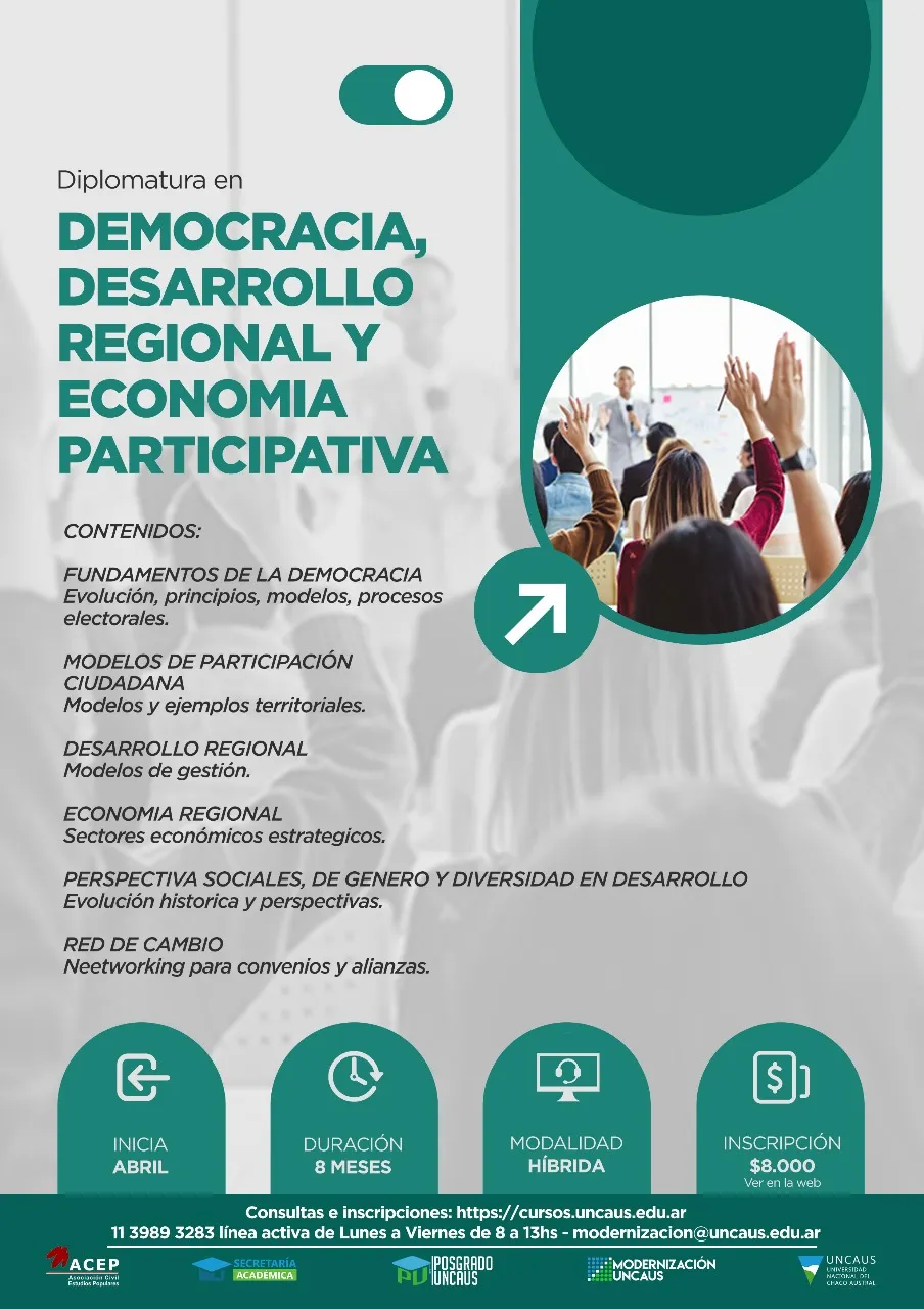 DIPLOMATURA EN DEMOCRACIA, DESARROLLO REGIONAL Y ECONOMIA PARTICIPATIVA