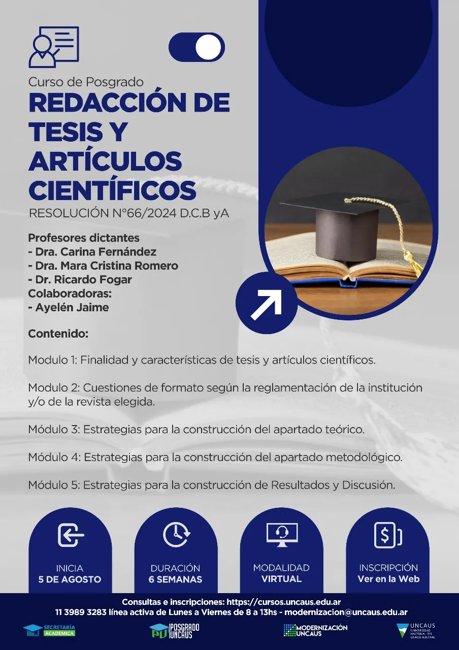 Curso de Redacción de tesis y artículos científicos 2024
