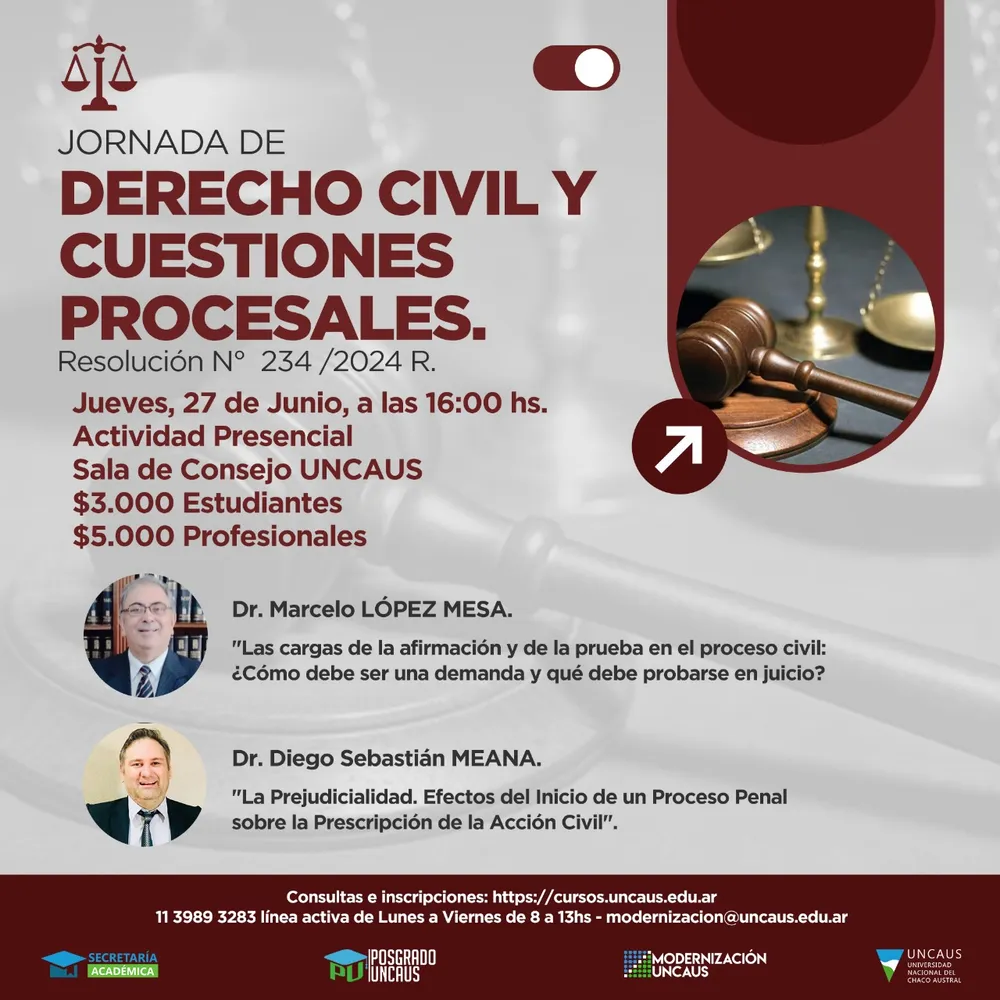 JORNADA DE DERECHO CIVIL Y CUESTIONES PROCESALES