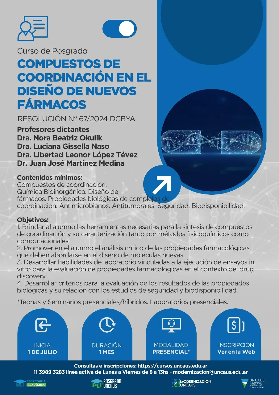 Curso de Posgrado “Compuestos de coordinación en el diseño de nuevos fármacos”
