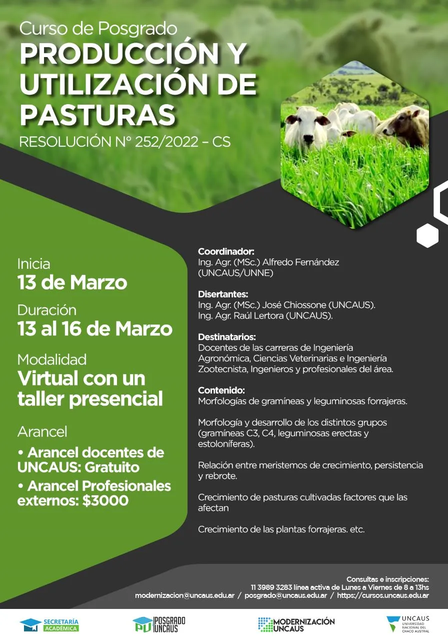 Curso de Posgrado: Producción y utilización de pasturas