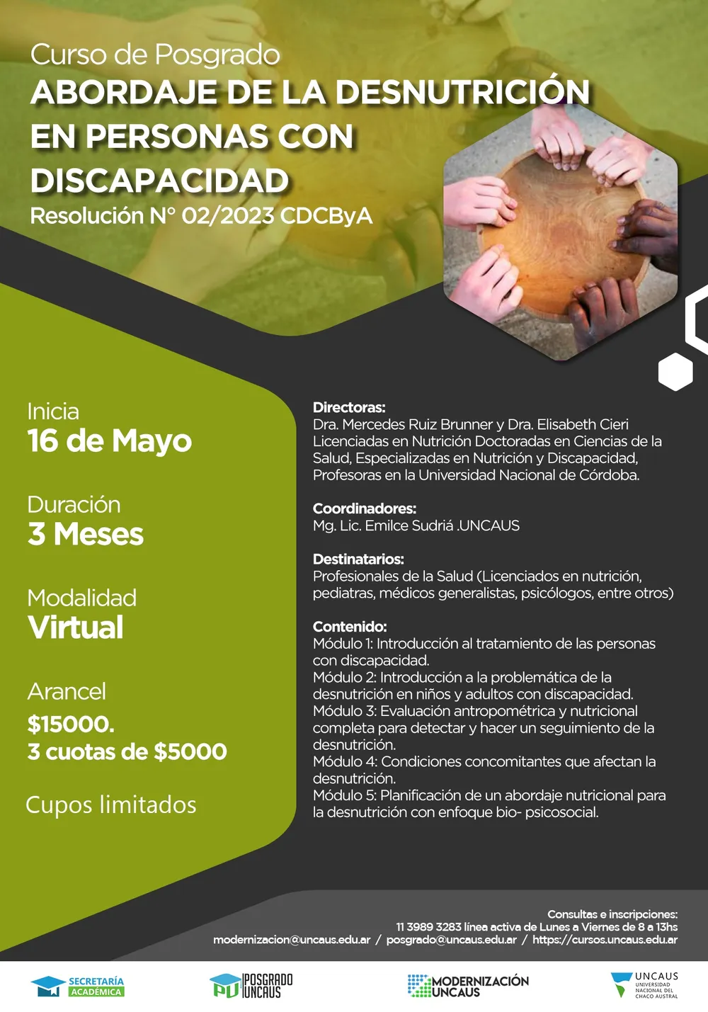 Curso de Posgrado: Abordaje de la Desnutrición en Personas con discapacidad