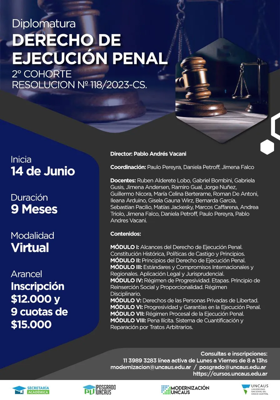 Diplomatura en Derecho de Ejecución Penal - 2da Cohorte