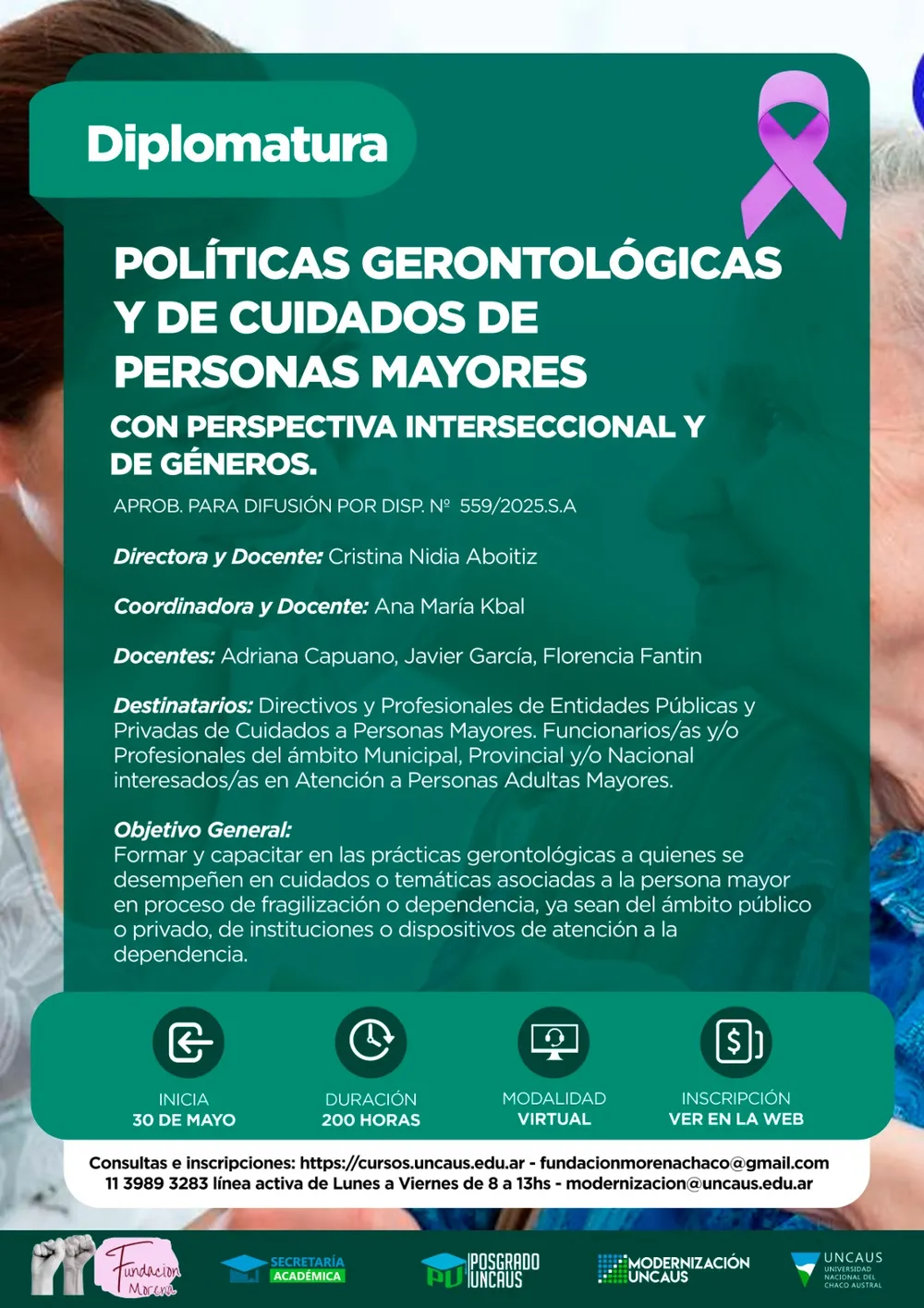 Diplomatura en Políticas Gerontológicas y de Cuidados de Personas Mayores