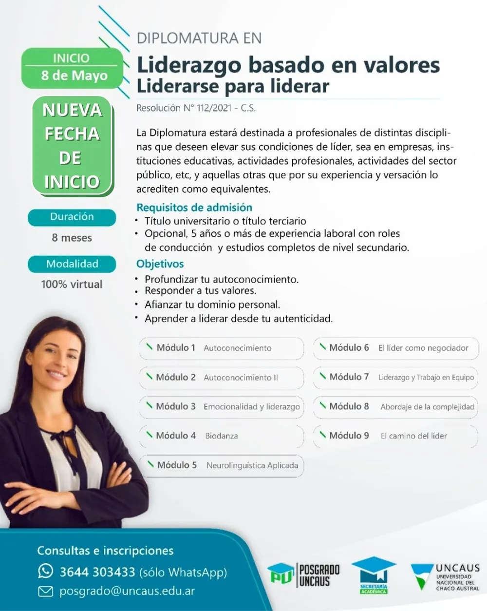 Diplomatura en Liderazgo basado en valores: Liderarse para Liderar