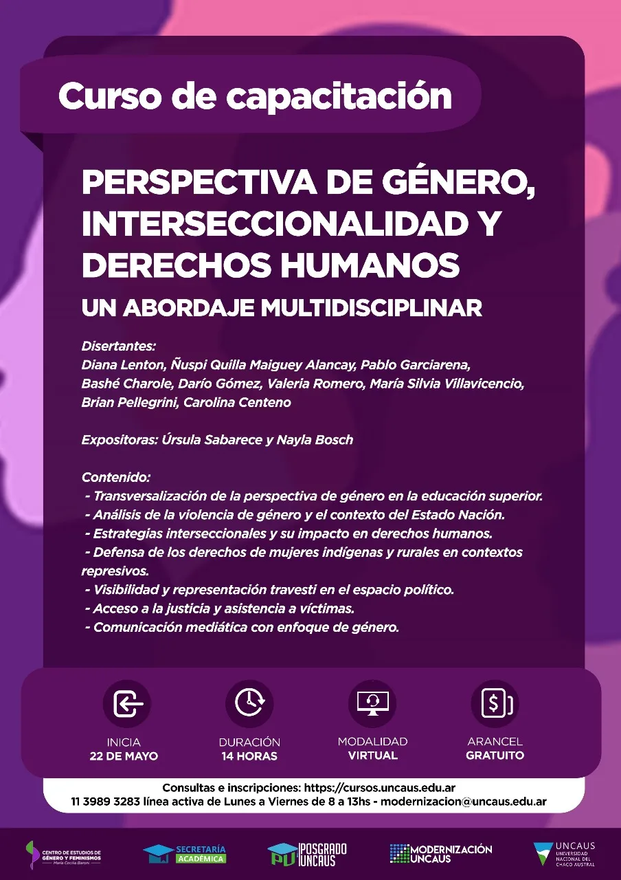 Curso de capacitación: "Perspectiva de Género, interseccionalidad y derechos humanos"