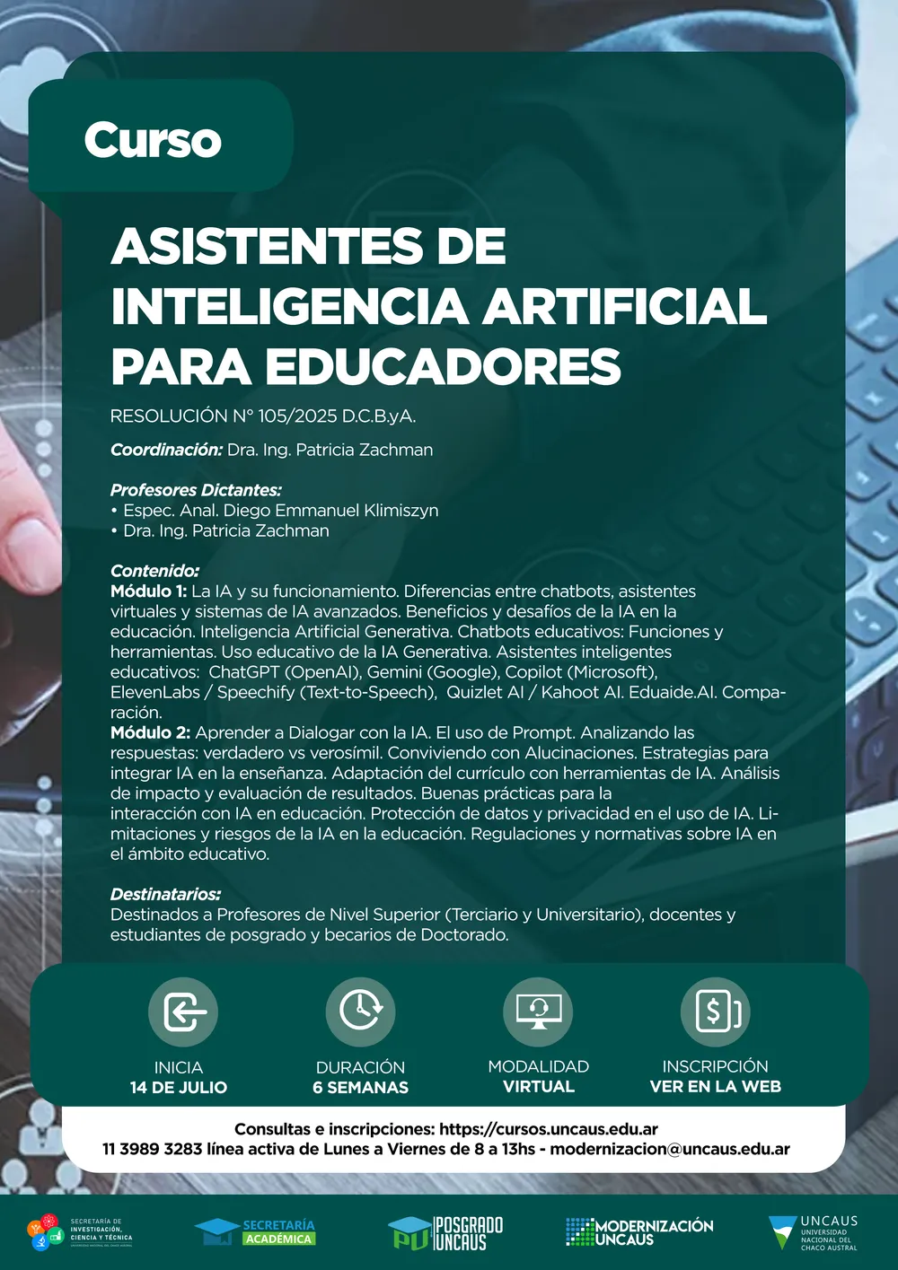 Curso de capacitación: ASISTENTES DE INTELIGENCIA ARTIFICIAL PARA EDUCADORES