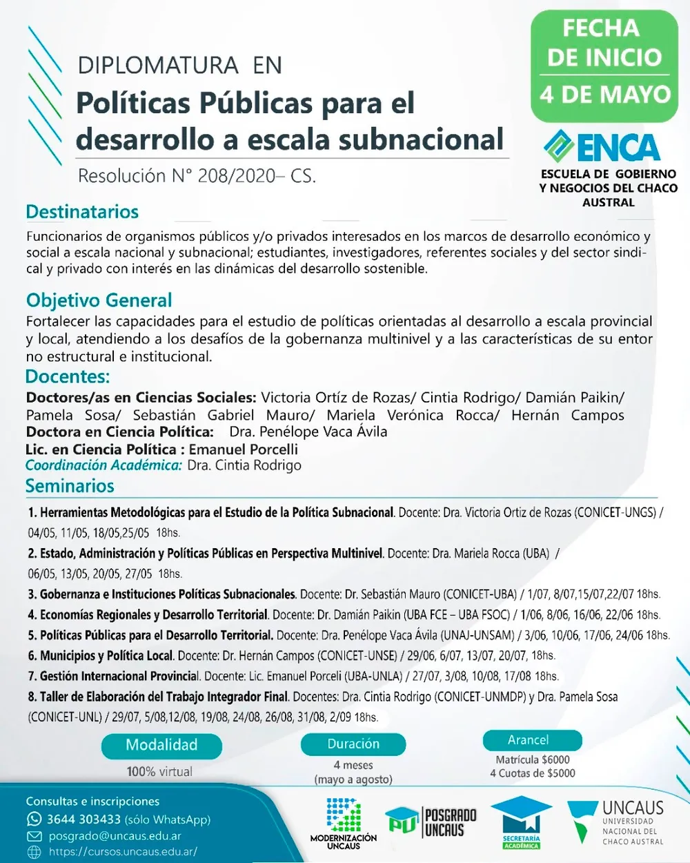 Diplomatura en Políticas Públicas para el desarrollo a escala subnacional