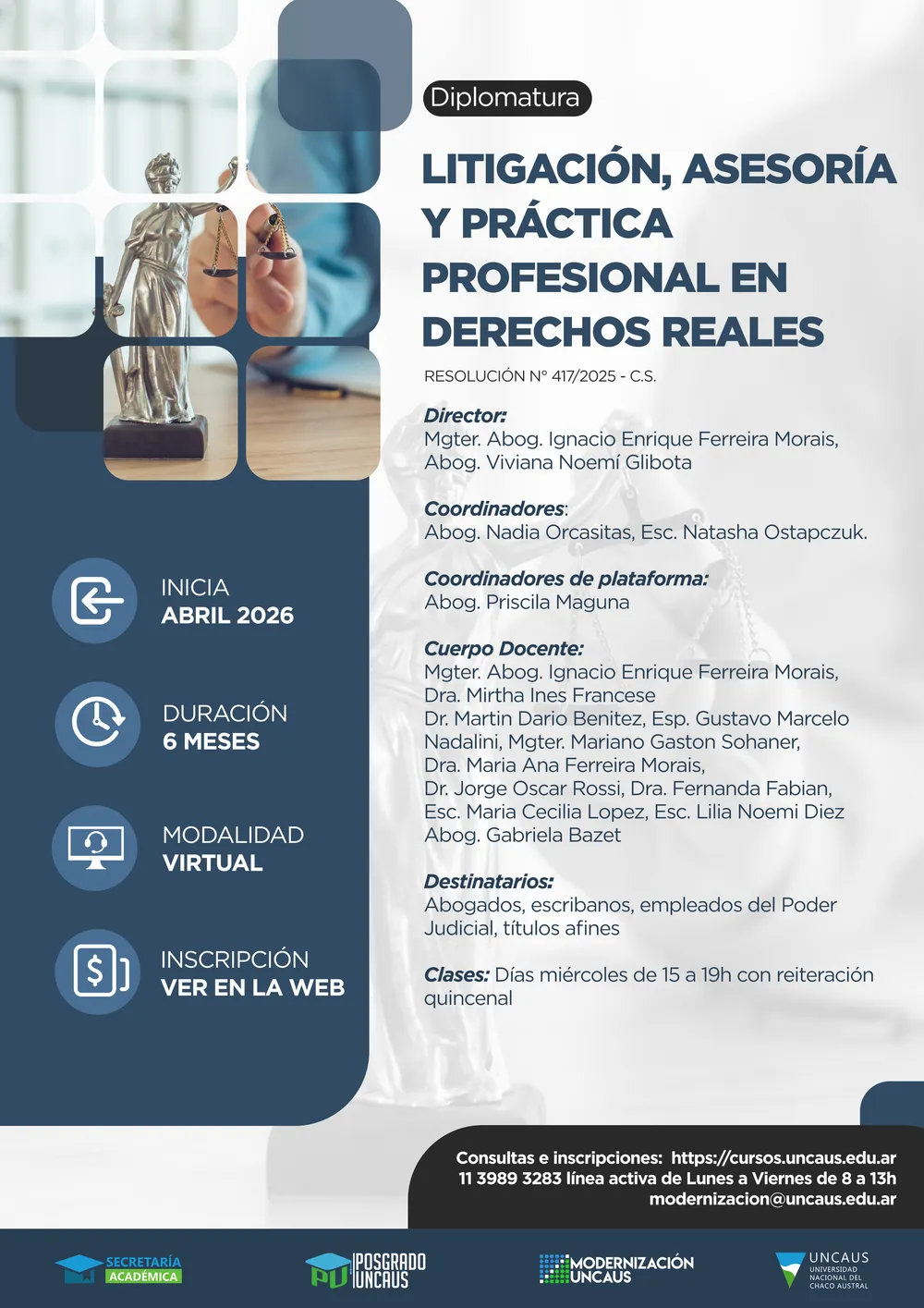 Diplomatura en litigación, asesoría y práctica profesional en derechos reales