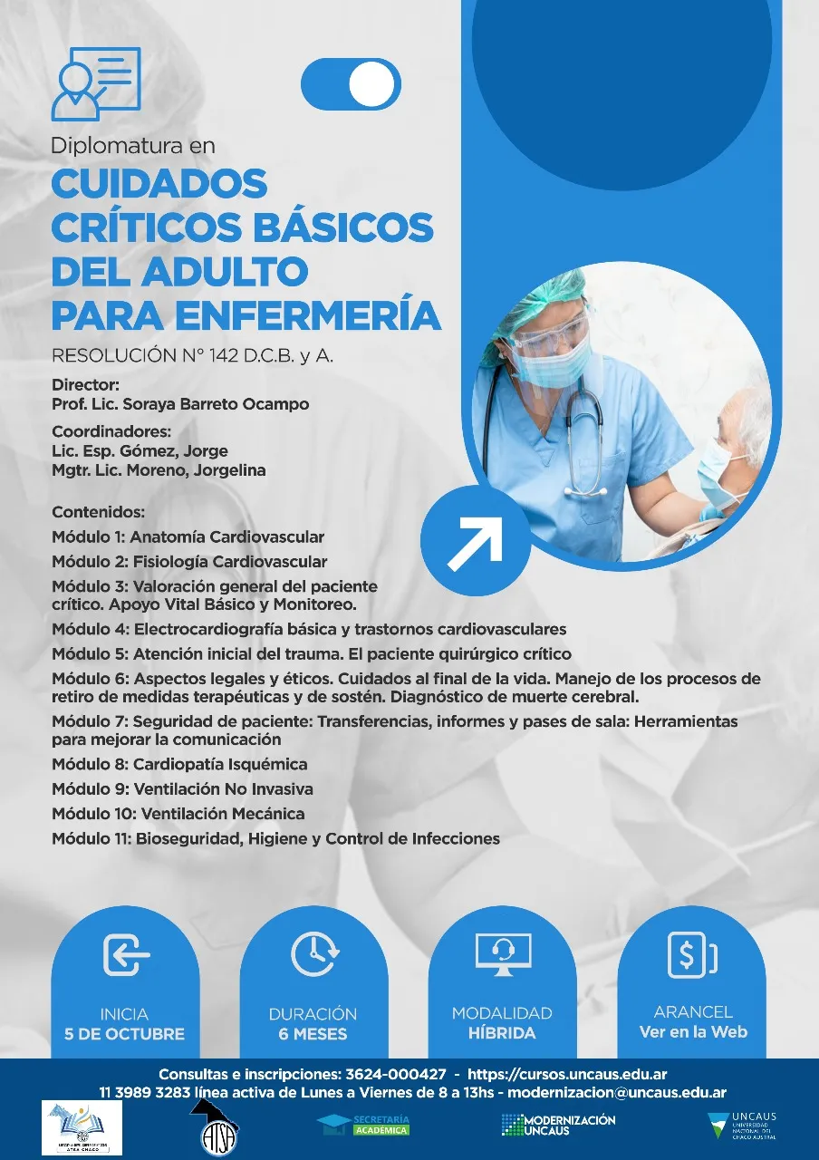 DIPLOMATURA EN CUIDADOS CRITICOS BASICOS DEL ADULTO PARA ENFERMERIA