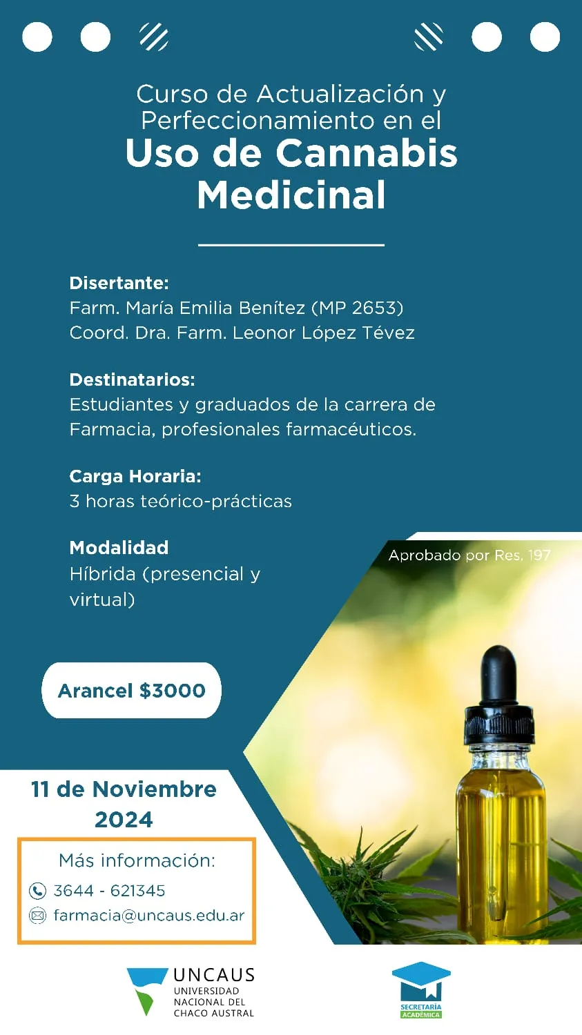 Curso de actualización y perfeccionamiento: USO DEL CANNABIS MEDICINAL