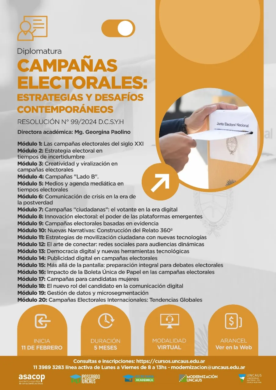 Diplomatura en Campañas Electorales: Estrategias y Desafíos Contemporáneos