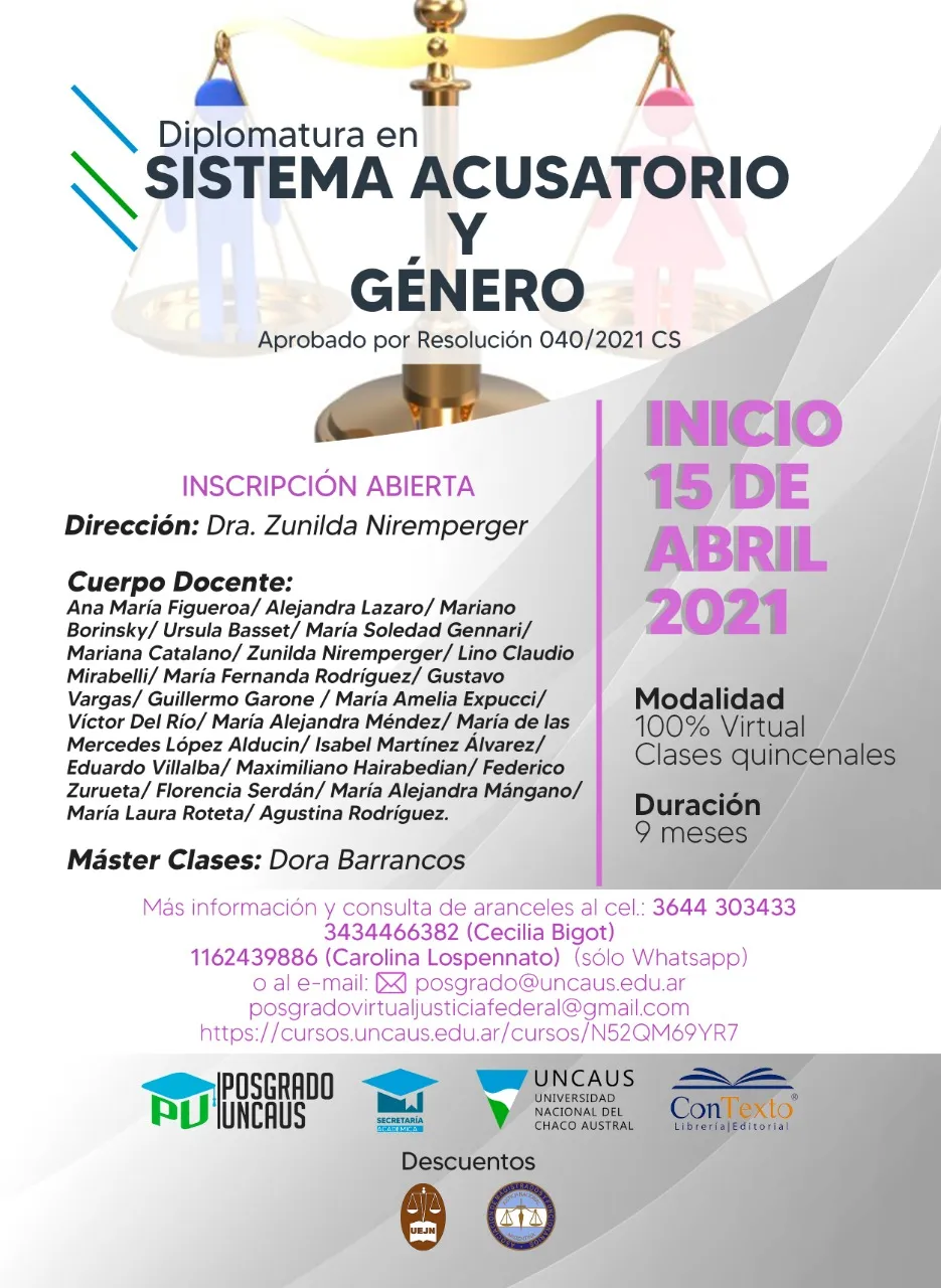 Diplomatura en Sistema Acusatorio y Género