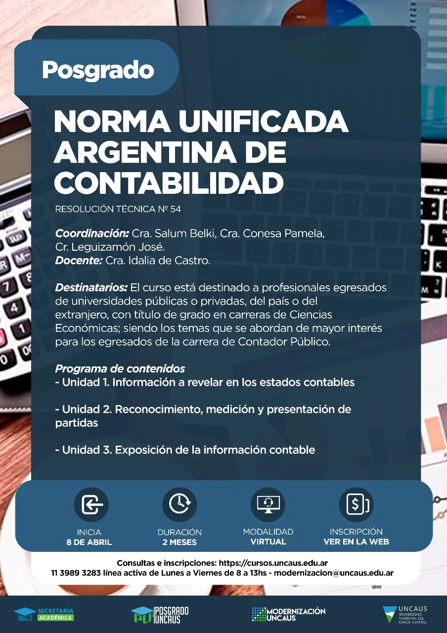 Curso de Posgrado: Norma unificada argentina de contabilidad