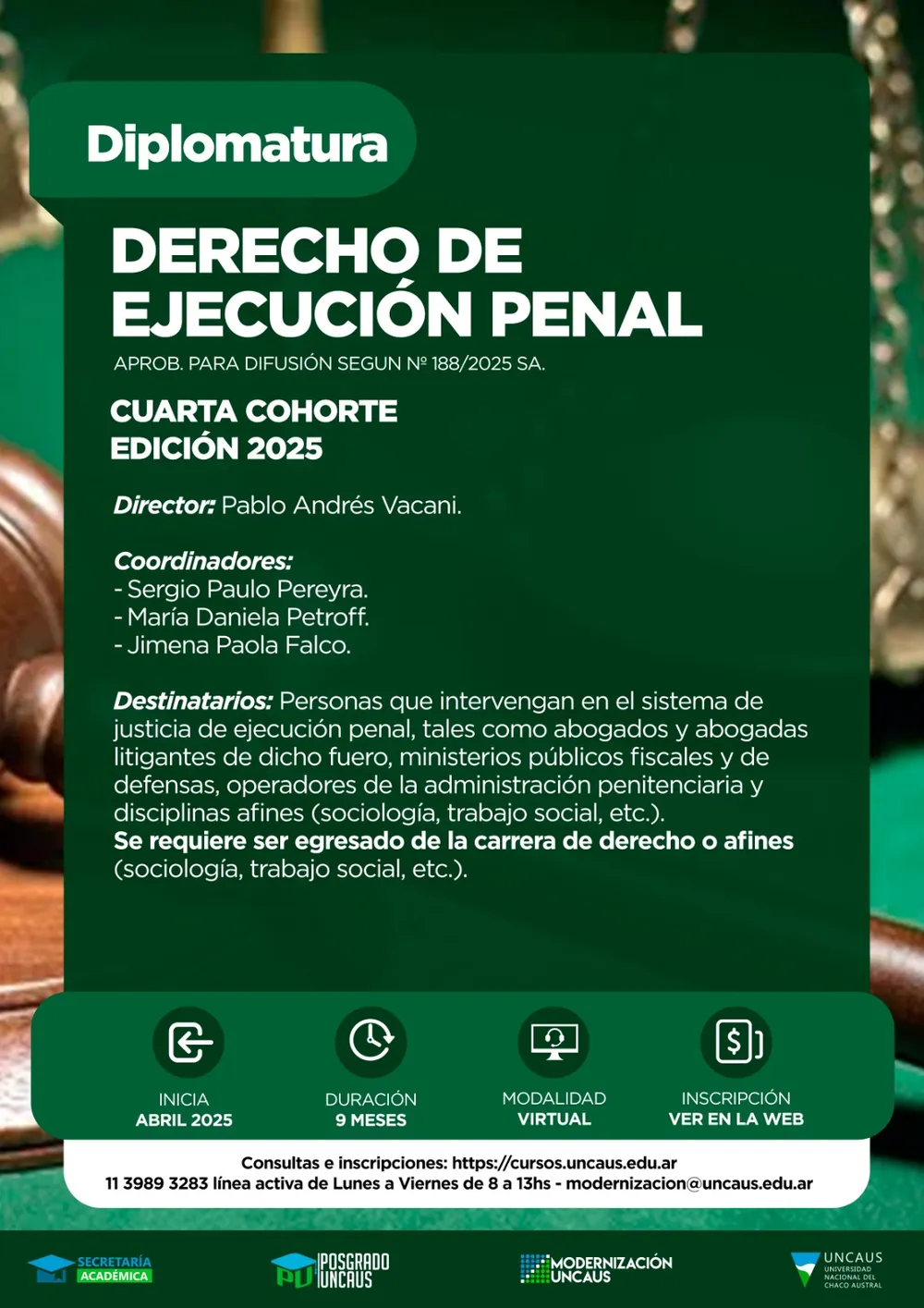 Diplomatura en Derecho de Ejecución Penal 2025