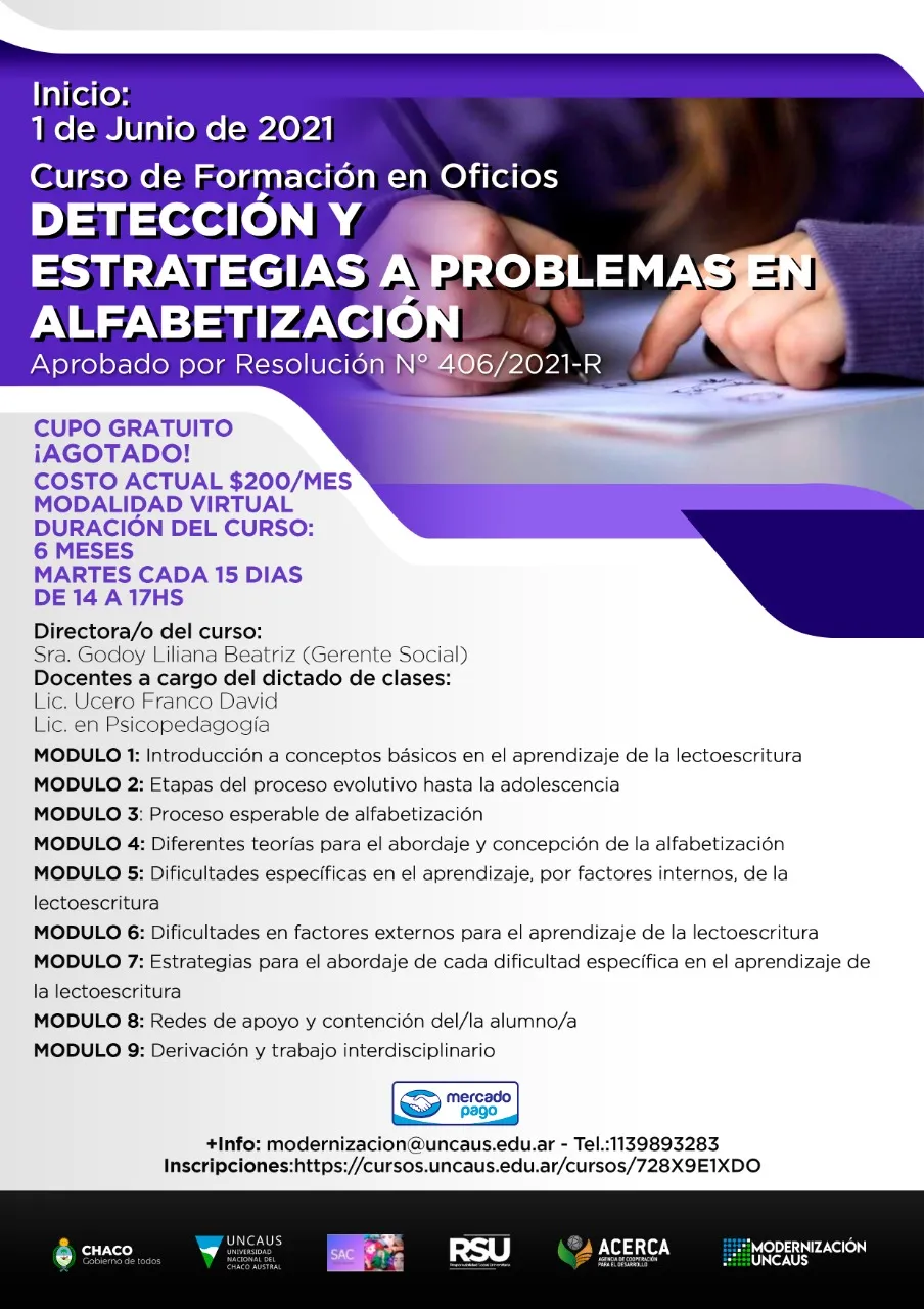 Curso Detección y Estrategias a Problemas en Alfabetización