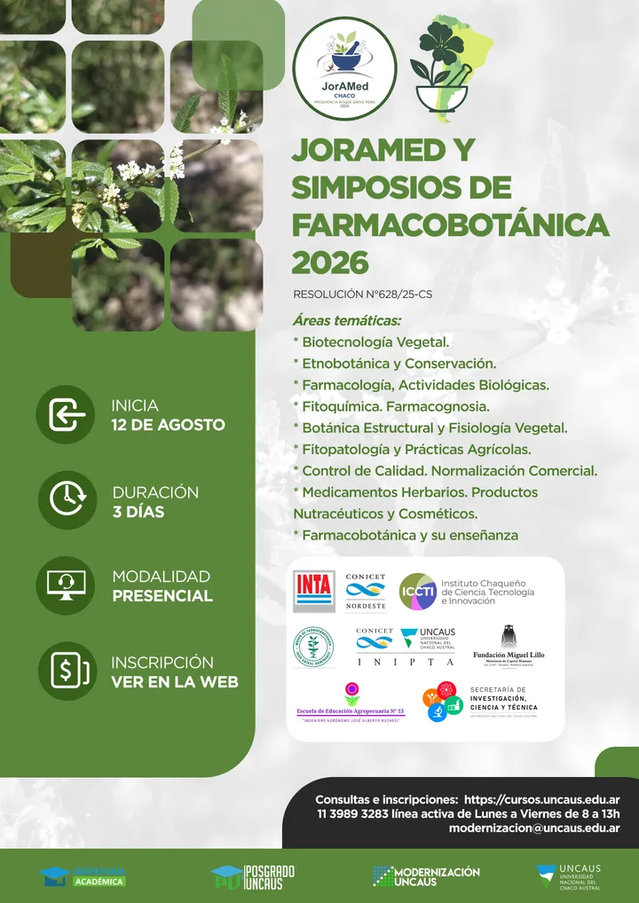 JorAMed y Simposios de Farmacobotánica 2026: Estudiantes de Posgrado