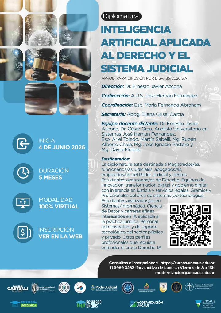 Diplomatura en Inteligencia Artificial Aplicada al Derecho y el Sistema Judicial