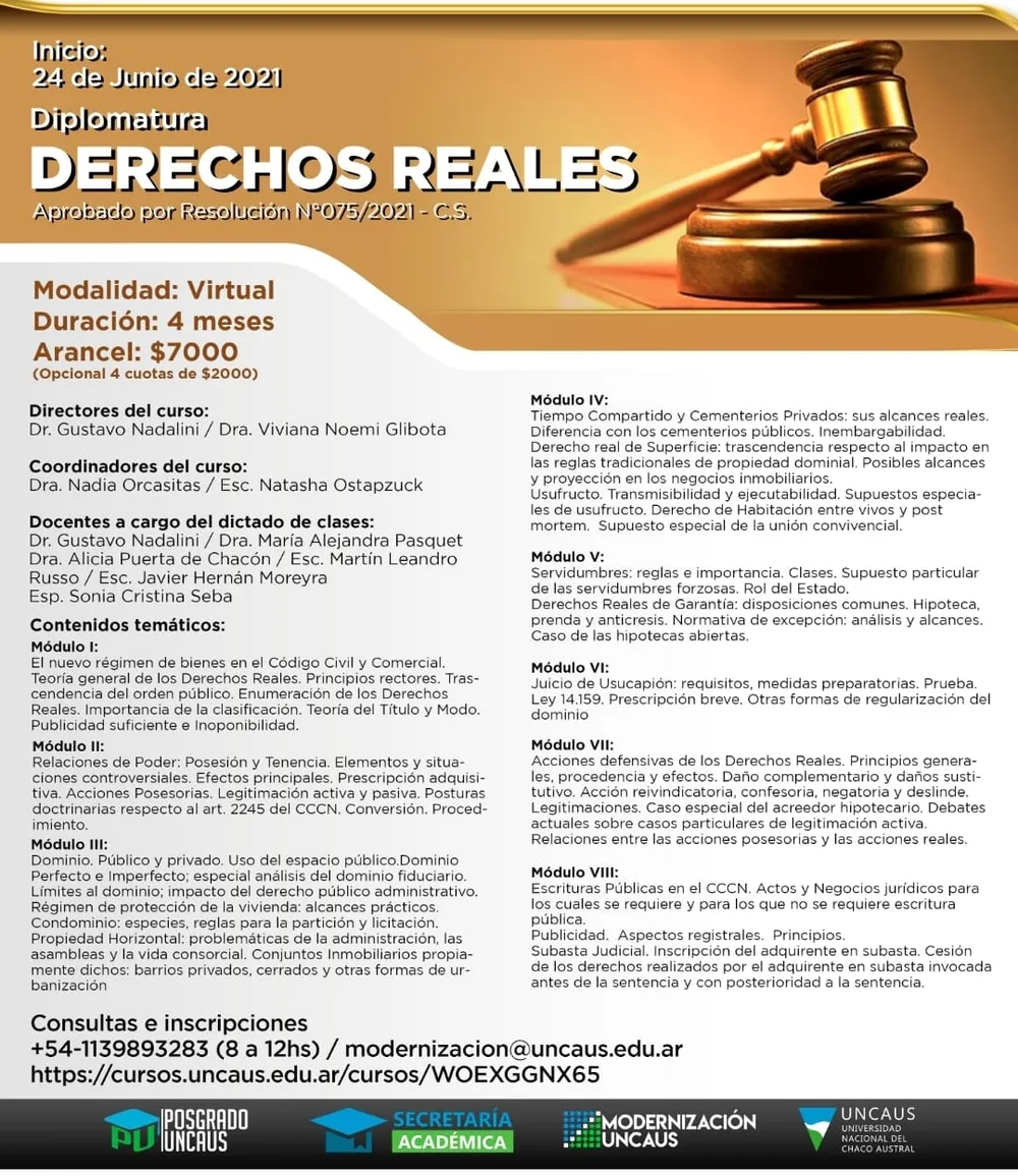 Diplomatura en Derechos Reales