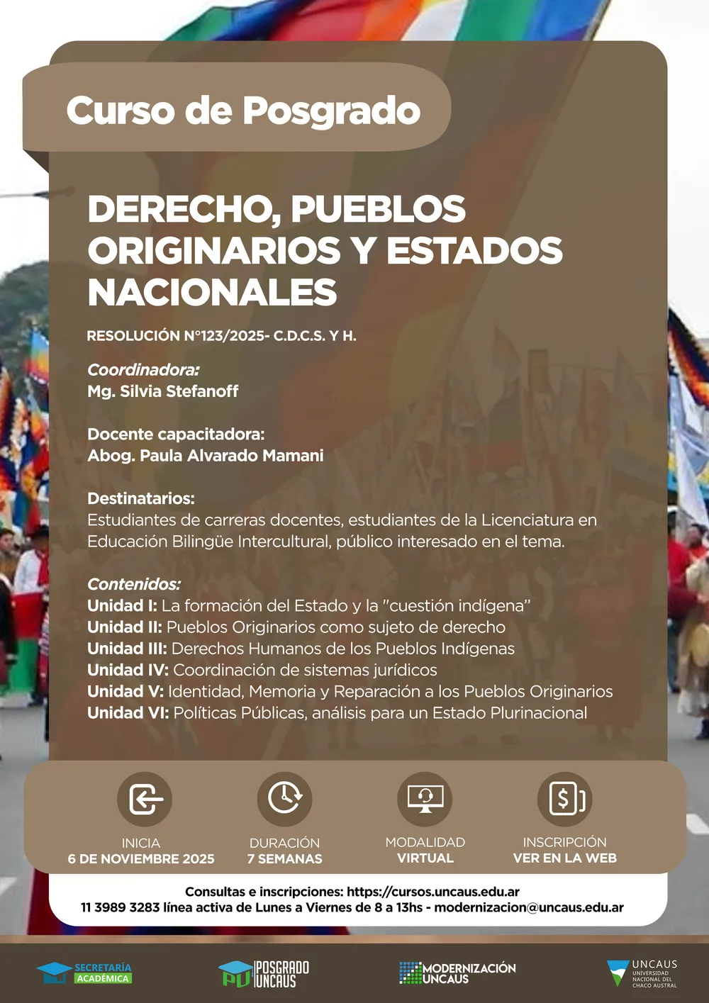 Curso de Posgrado: DERECHO, PUEBLOS ORIGINARIOS Y ESTADOS NACIONALES.