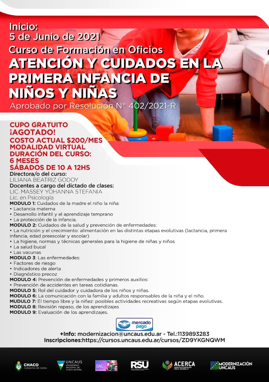 Curso de Atención y Cuidado en la Primera Infancia de Niños y Niñas