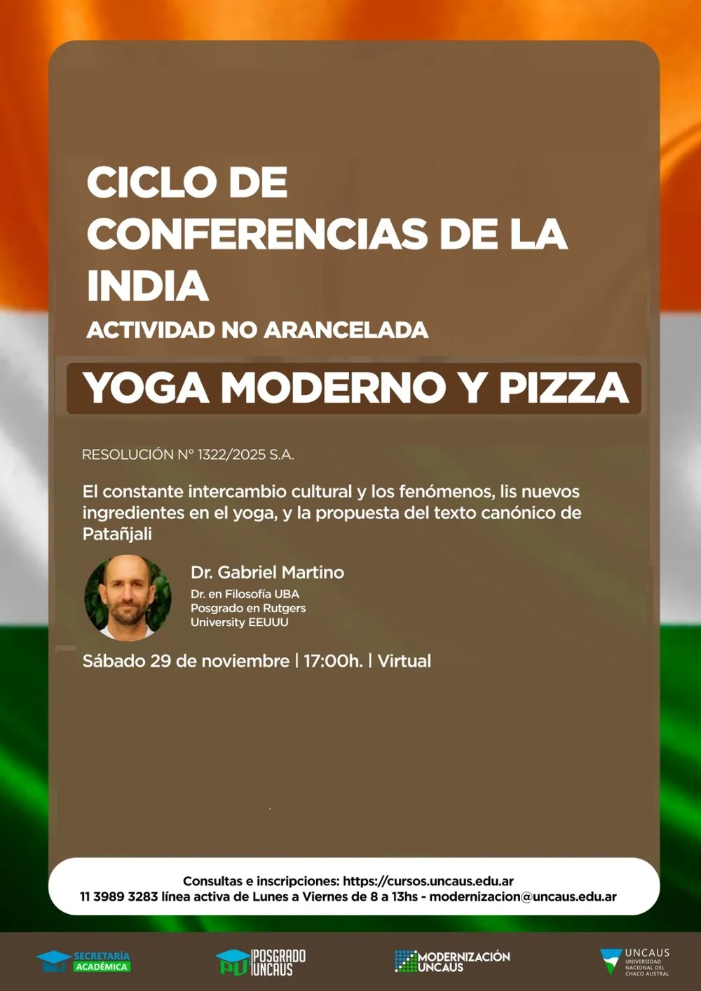 Ciclo de Charlas de la India: Yoga moderno y pizza: recetas de un intercambio cultural redondo  