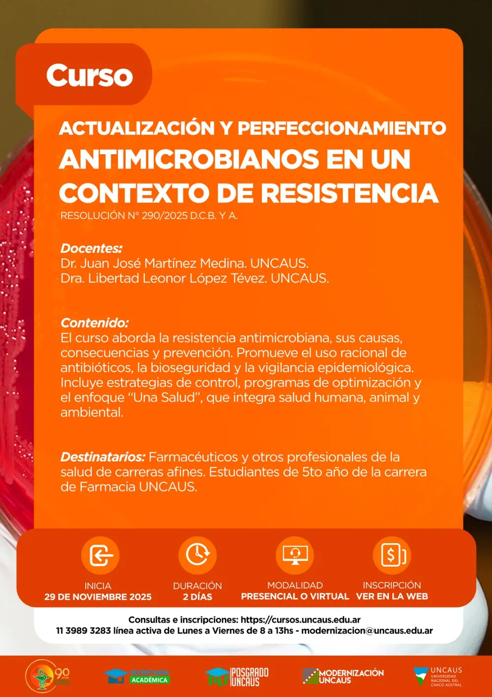 Curso de Actualización y Perfeccionamiento “Antimicrobianos en un Contexto de Resistencia”