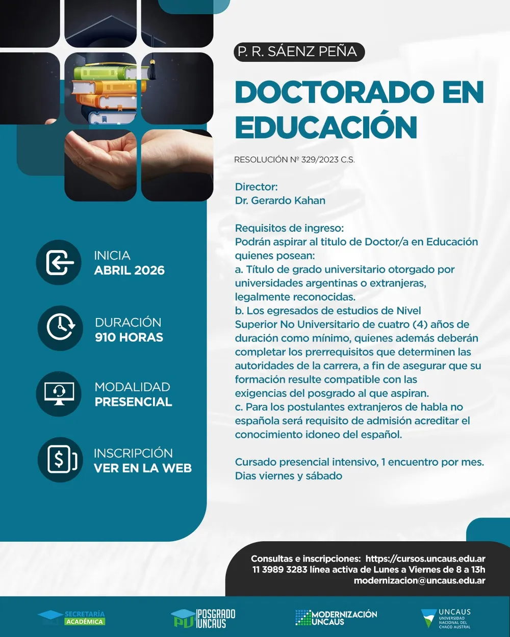 Doctorado en Educación Presidencia Roque Sáenz Peña - COHORTE 2026