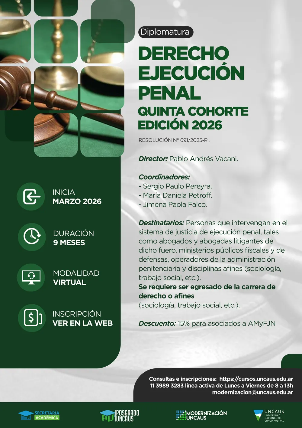 Diplomatura en Derecho de Ejecución Penal 2026