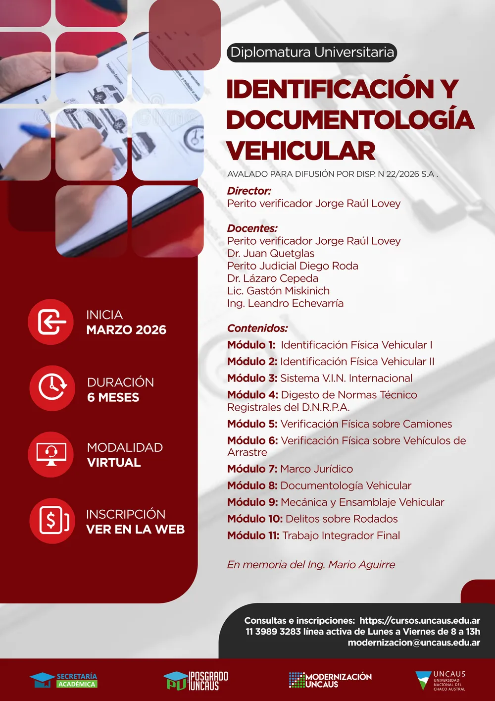 Diplomatura Universitaria en Identificación y Documentología Vehicular