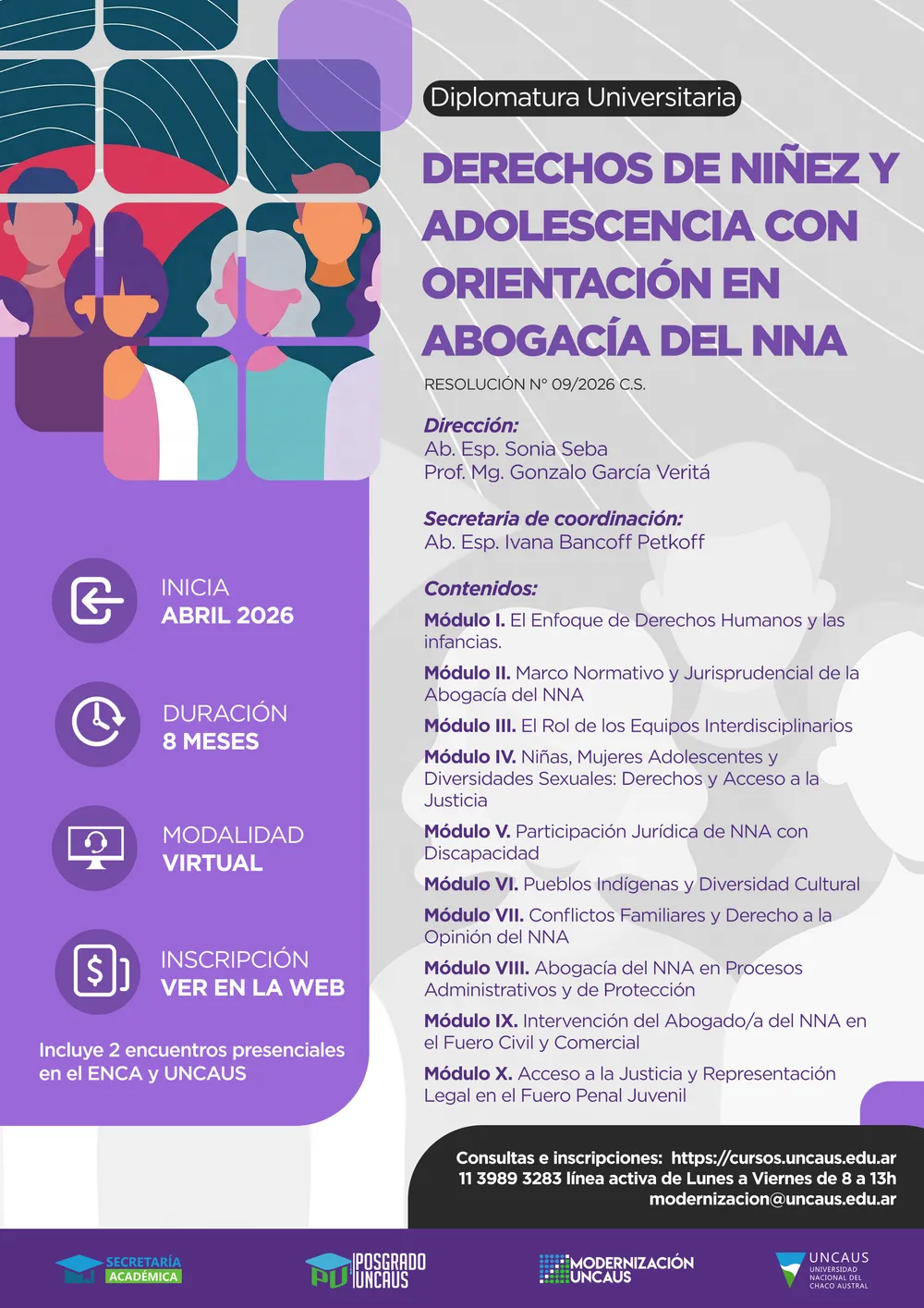 Diplomatura en Derechos de Niñez y Adolescencia con orientación en Abogacía del N.N. y A.