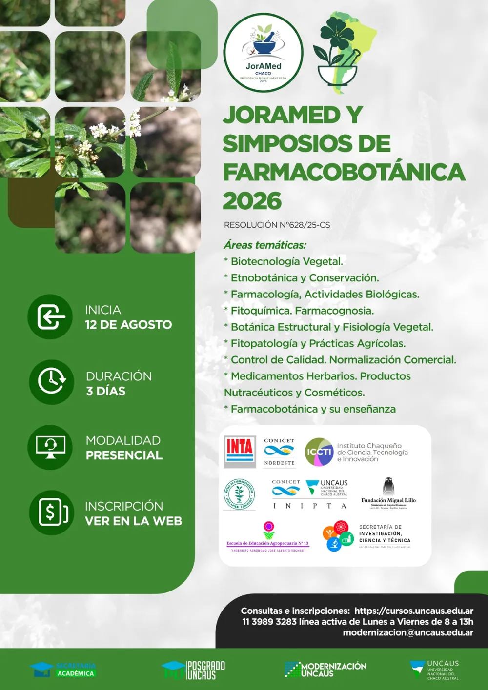 JorAMed y Simposios de Farmacobotánica 2026: Investigador SIN presentación de resumen