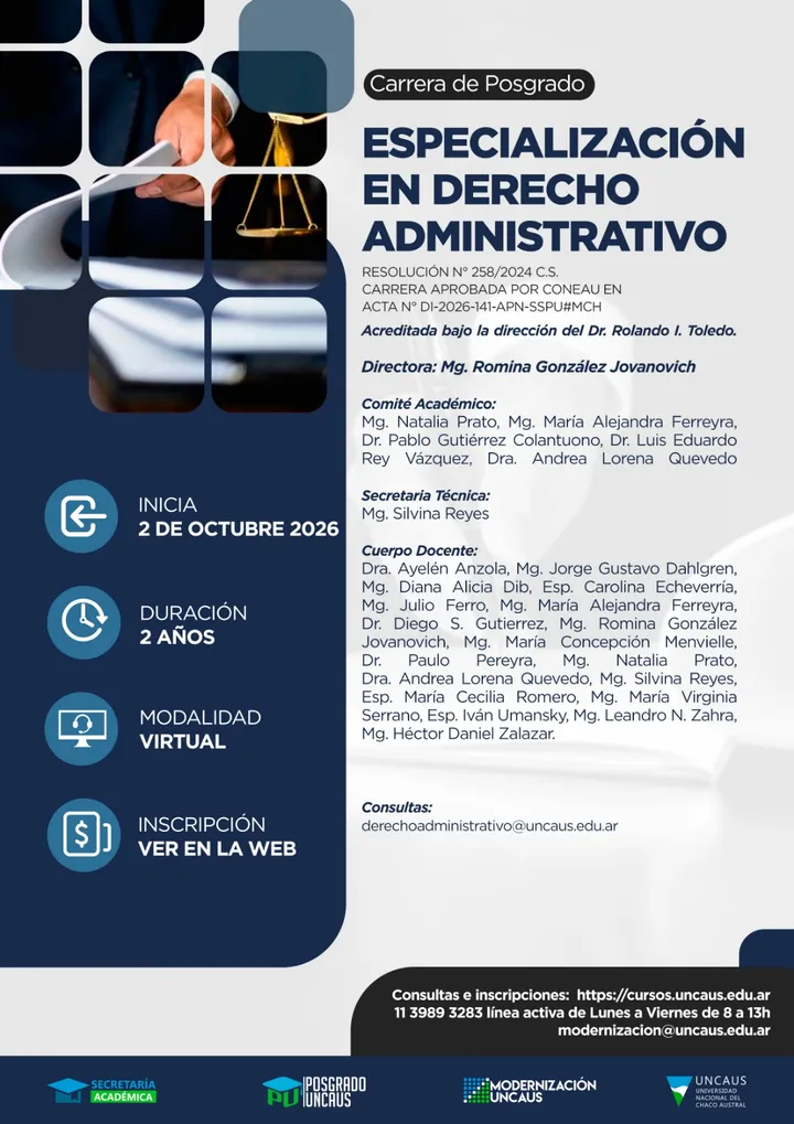Especialización en Derecho Administrativo 2da Cohorte - 2026