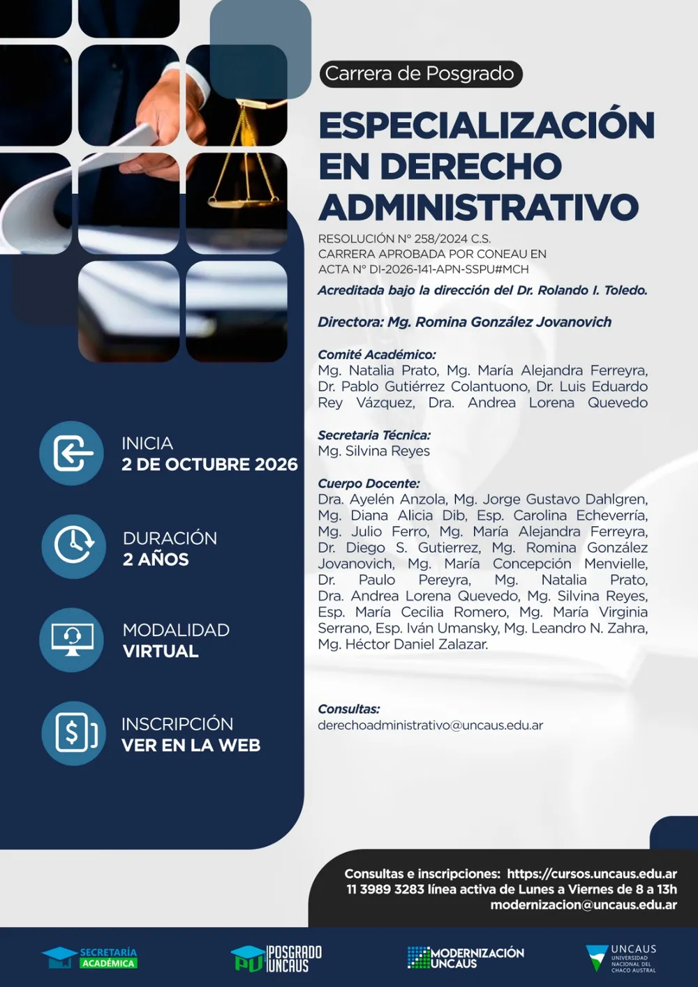 Especialización en Derecho Administrativo 2da Cohorte - 2026