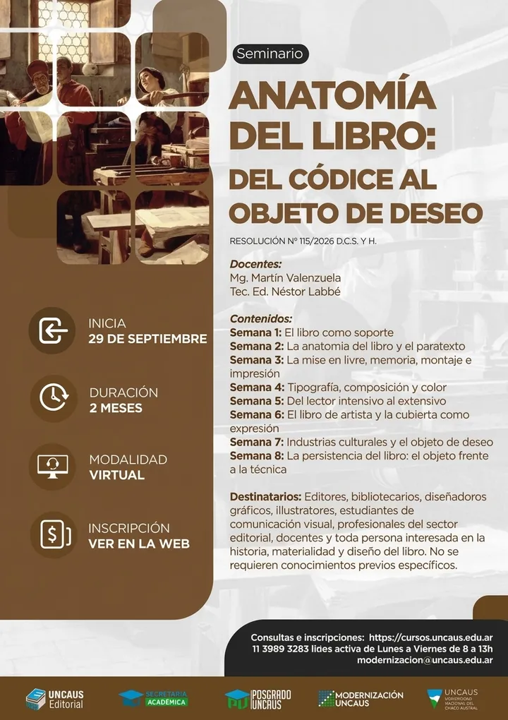 SEMINARIO Anatomía del libro: del códice al objeto de deseo