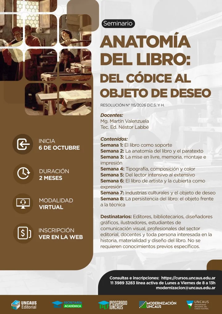 SEMINARIO Anatomía del libro: del códice al objeto de deseo