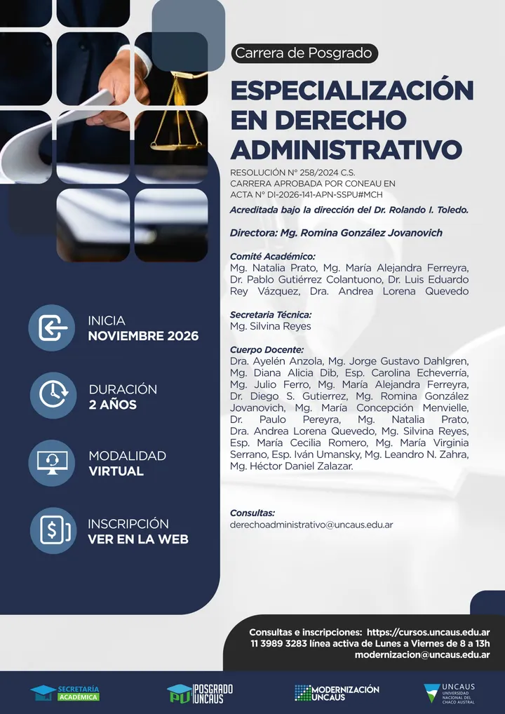 Especialización en Derecho Administrativo 2da Cohorte - 2026