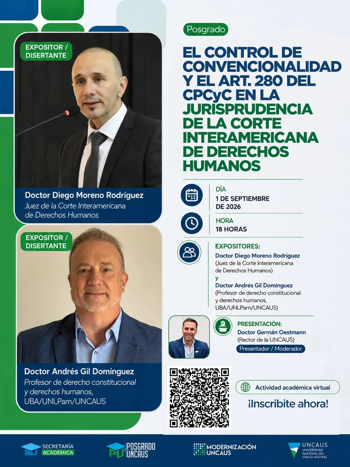 Posgrado: Control de Convencionalidad y el Art. 280 del CPCyC en la Jurisprudencia de la Corte IDH