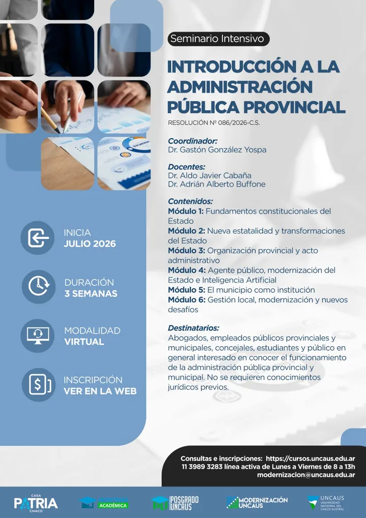 “Seminario intensivo de Introducción a la Administración Pública Provincial”