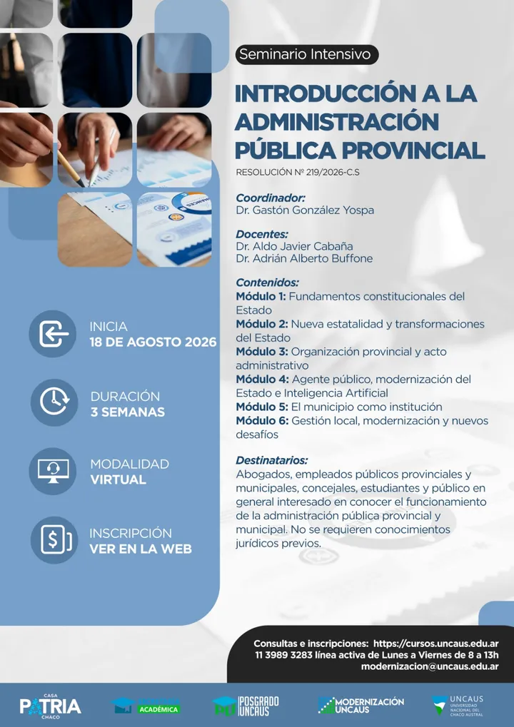 “Seminario intensivo de Introducción a la Administración Pública Provincial”