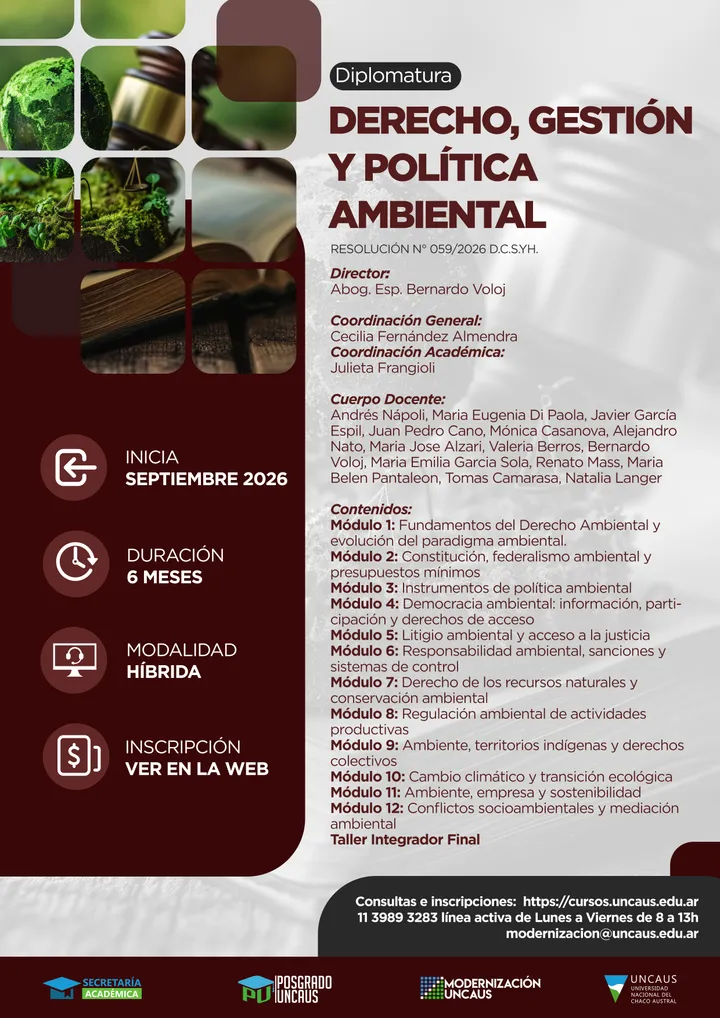Diplomatura en Derecho Ambiental