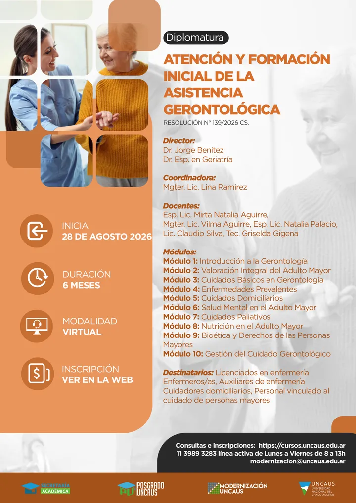 Diplomatura en Atención y Formación Inicial de la Asistencia Gerontológica