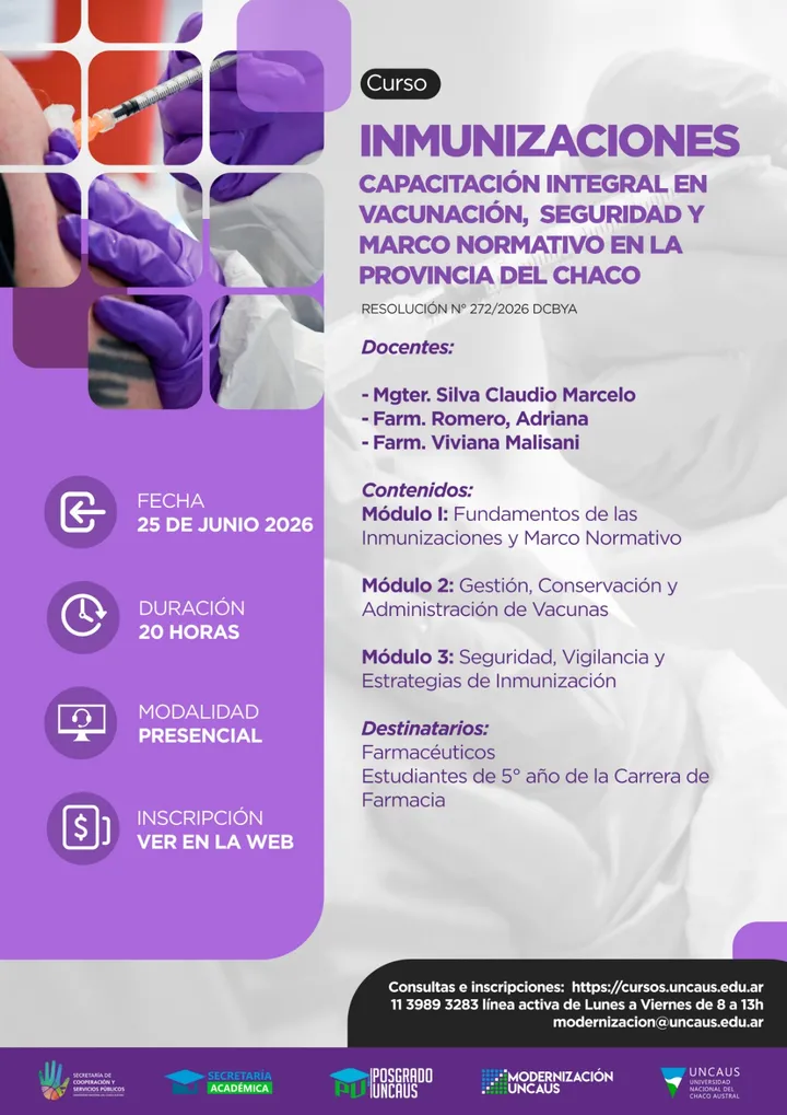 Curso Inmunizaciones: Capacitación Integral en Vacunación, Seguridad y Marco Normativo en Chaco