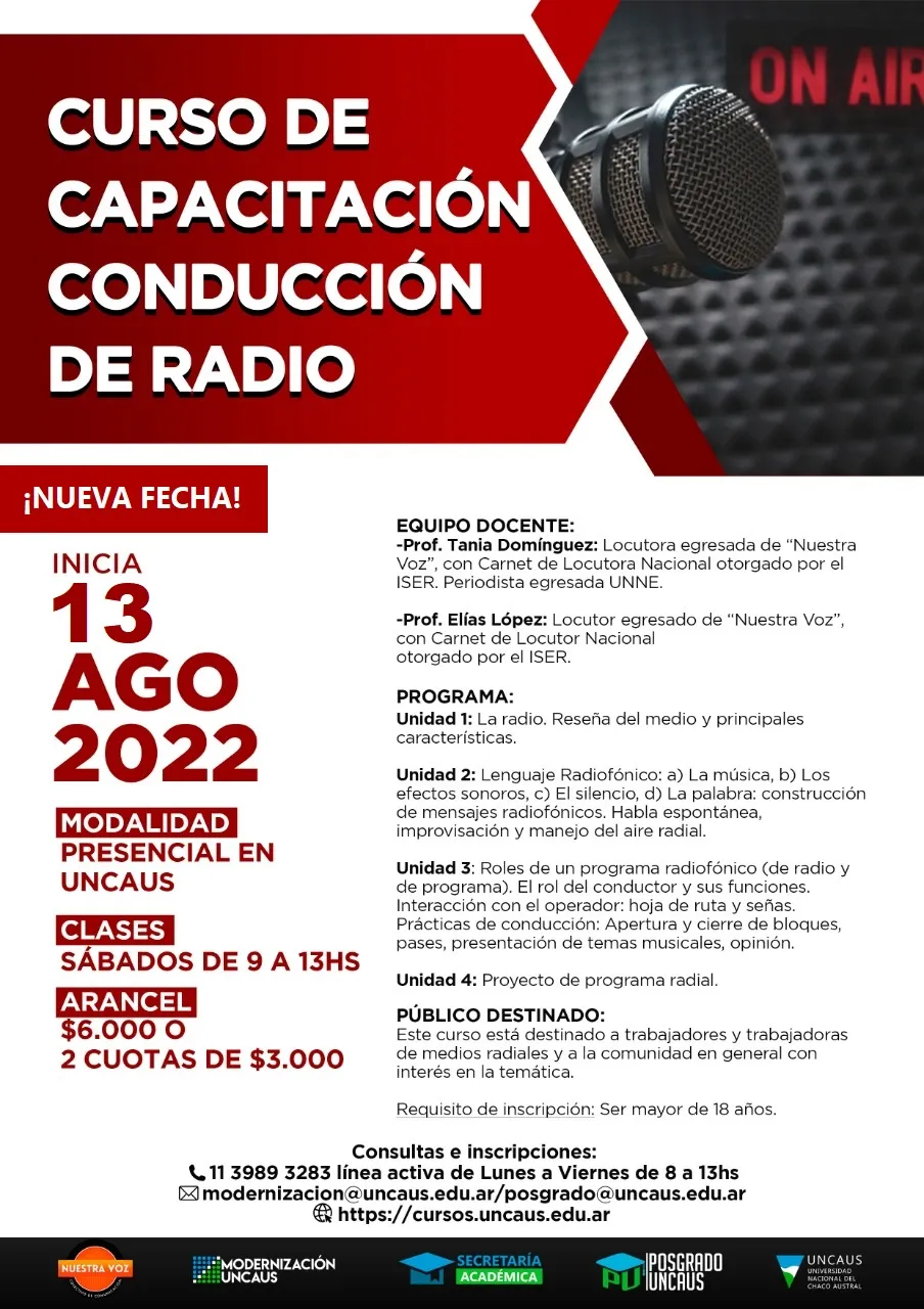 CURSO DE CAPACITACIÓN: CONDUCCIÓN DE RADIO