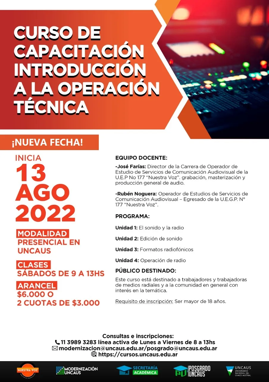 CURSO DE CAPACITACION: INTRODUCCIÓN A LA OPERACIÓN TÉCNICA DE RADIO