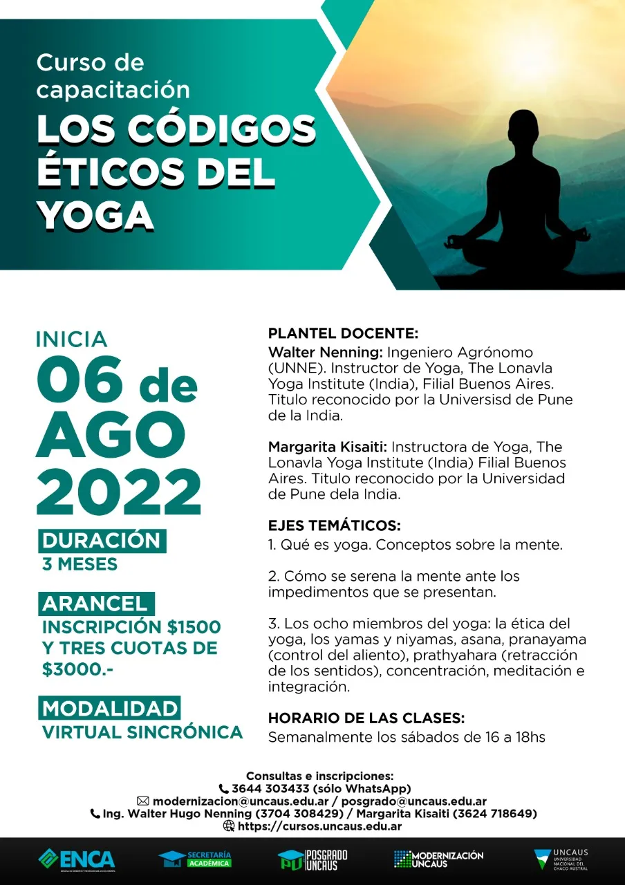 Curso de capacitación “Los códigos éticos del Yoga”