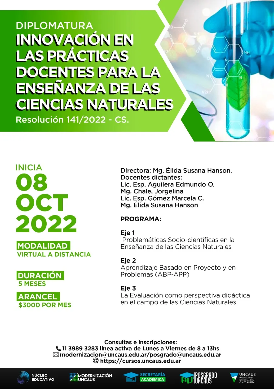 Diplomatura “Innovación en las prácticas docentes para la Enseñanza de las Ciencias Naturales”