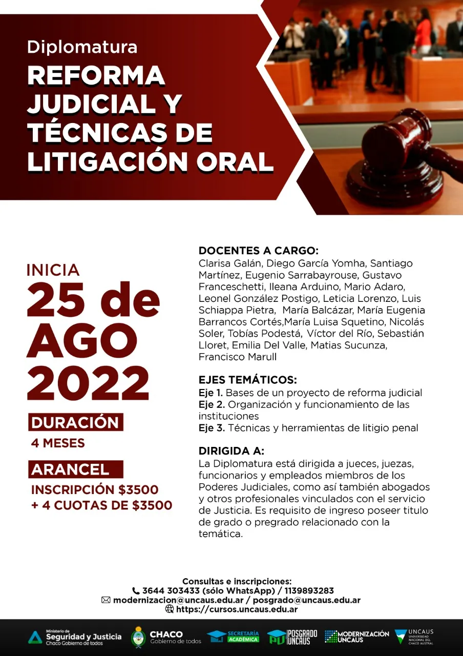 Diplomatura en Reforma Judicial y Técnicas de Litigación Oral